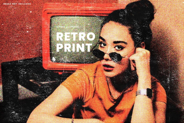 PSD retro-print-fotoeffekt