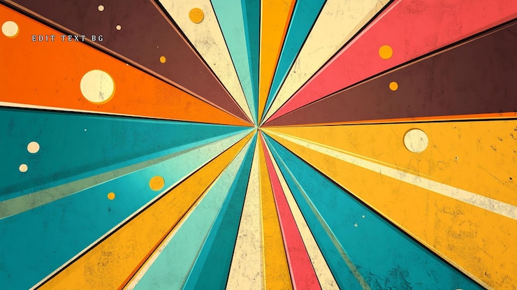 PSD retro raggi colorati scoppiano sullo sfondo con consistenza grunge