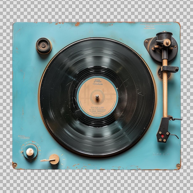 PSD retro record player on transparent background