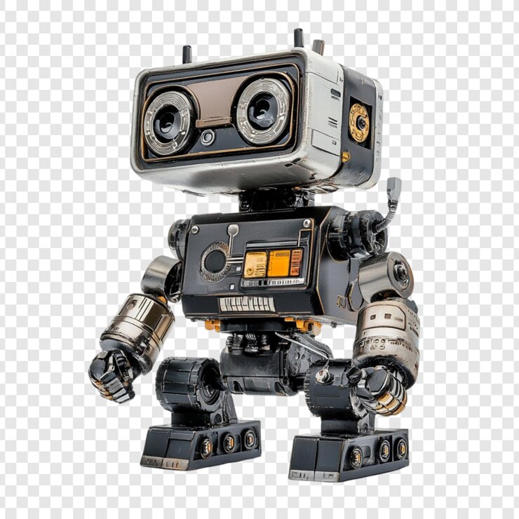 PSD retro robot design vintage futuristic mech