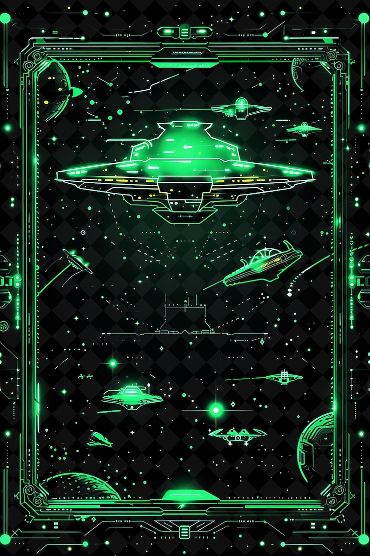 PSD retro sci fi juego de arcada marco arcano con pixelado espacio neón marco de color colección de arte y2k