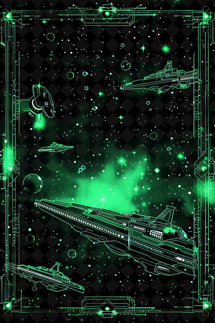 PSD retro sci fi juego de arcada marco arcano con pixelado espacio neón marco de color colección de arte y2k