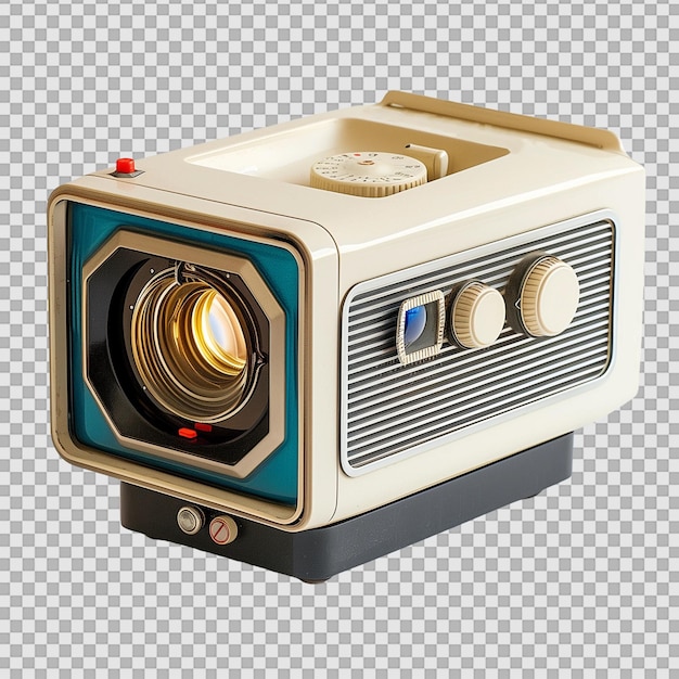 PSD retro slide projector on transparent background