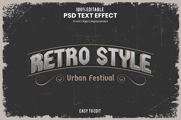 PSD retro-stil old vintage gothic 3d-text-effekt
