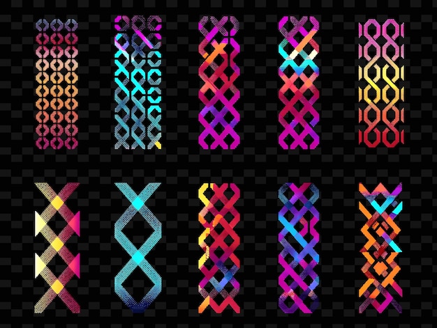 Retro-stil trellises pixel art mit spielerischen mustern mit kreativen texturen y2k neon item designs