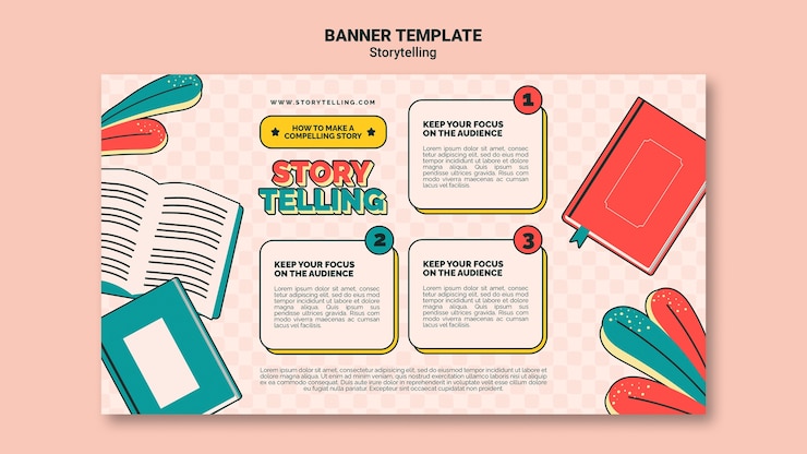 PSD retro storytelling banner template