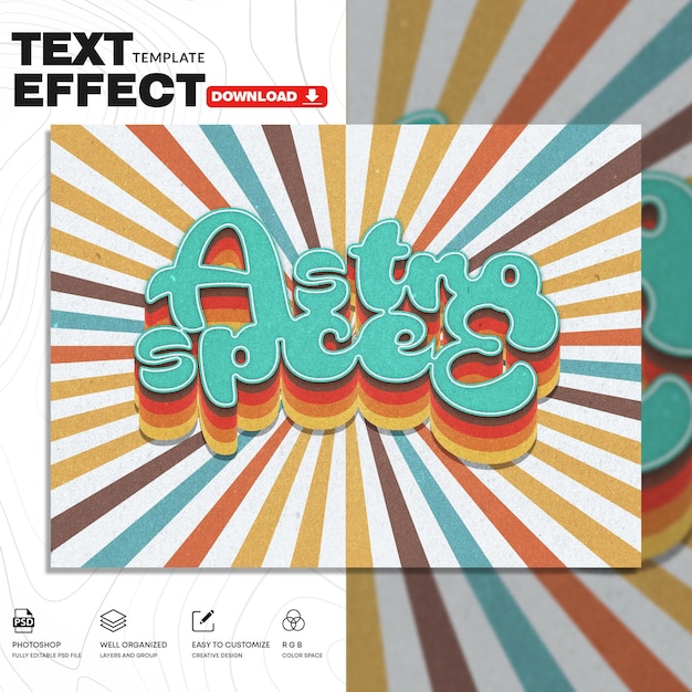 Retro-Text-Effekt-PSD-Vorlage