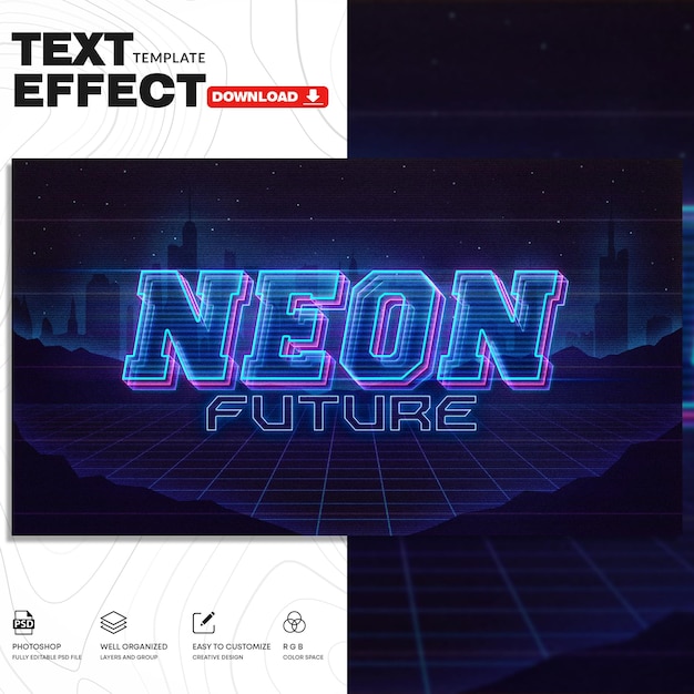 Retro-Text-Effekt-PSD-Vorlage