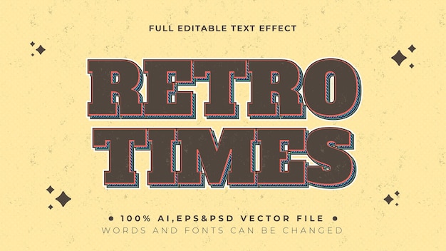 Retro Times Classic Vintage Effetto Testo