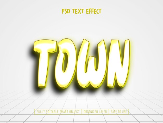 Retro Town 3D-Zeichentrickfilm-Text-Effekt