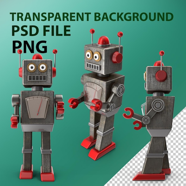 Retro Toy Robot PNG
