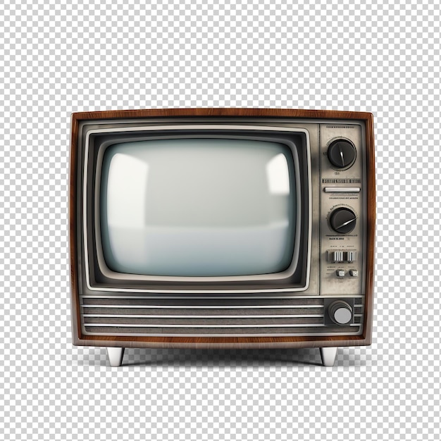 PSD retro tv cortado en transparente