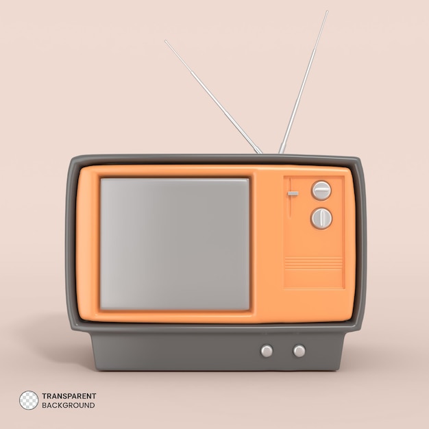 Retro-tv-monitor 3d render-symbol