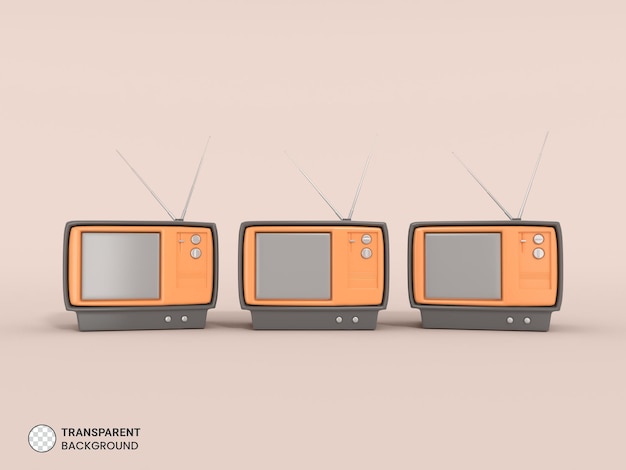 Retro-tv-monitor 3d render-symbol