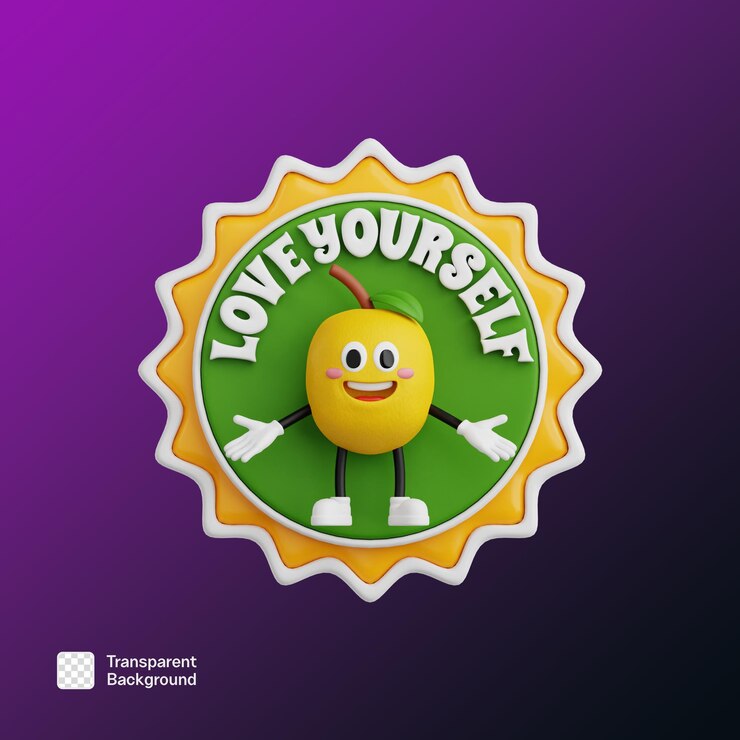 PSD retro vibe sticker 3d icon ilustración de la plantilla png