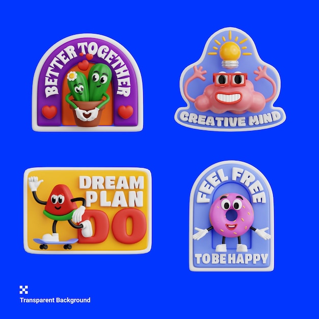 Retro Vibe Stickers Better Together Creative Mind Dream Plan Do