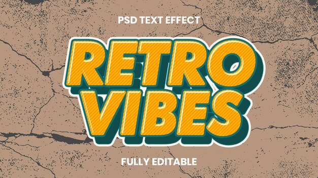 Retro Vibes PSD Text Effect