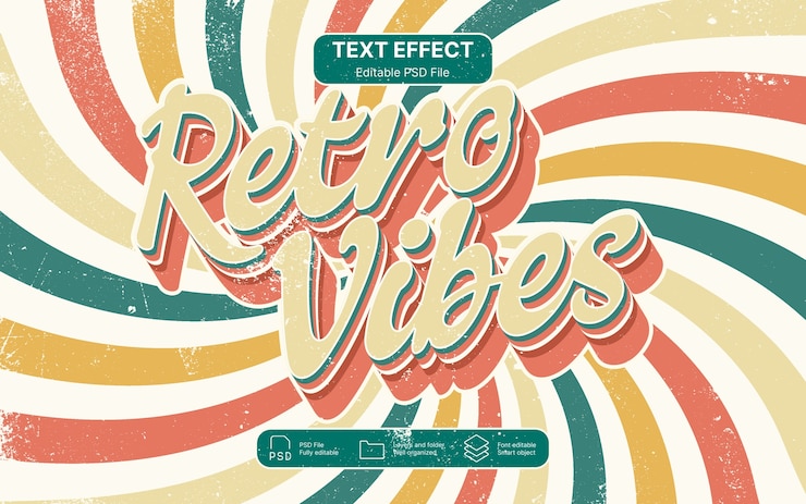 PSD retro vibes-texteffekt