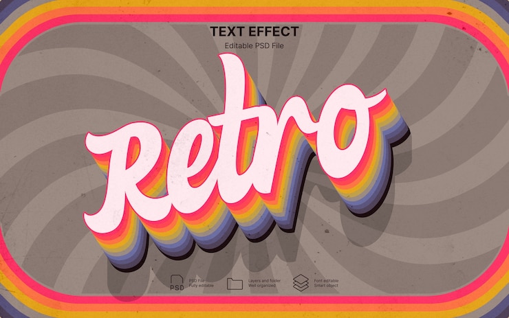 PSD retro vibes-texteffekt