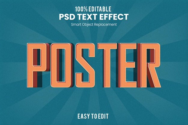 PSD retro vintage 3d extrudierte texteffekt aktion