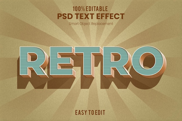 Retro Vintage 3D extrudierter Texteffekt