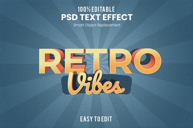 PSD retro vintage 3d extrudierter texteffekt