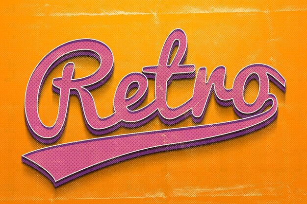 PSD retro vintage cómic 3d arte de palabras diseño de efectos de texto