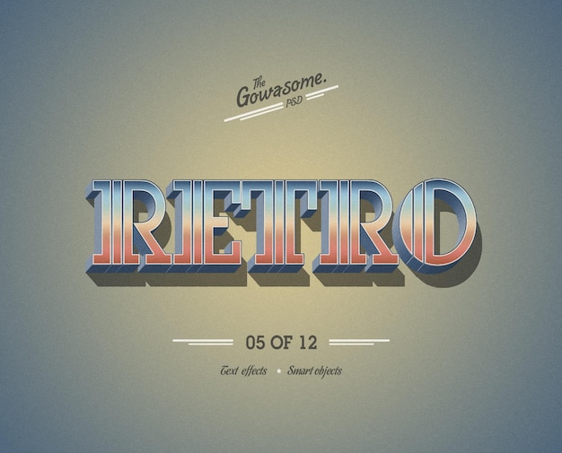 Retro vintage cómic 3d arte de palabras diseño de efectos de texto