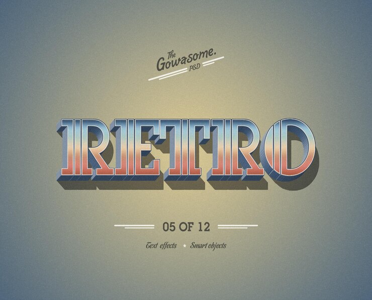PSD retro vintage cómic 3d arte de palabras diseño de efectos de texto