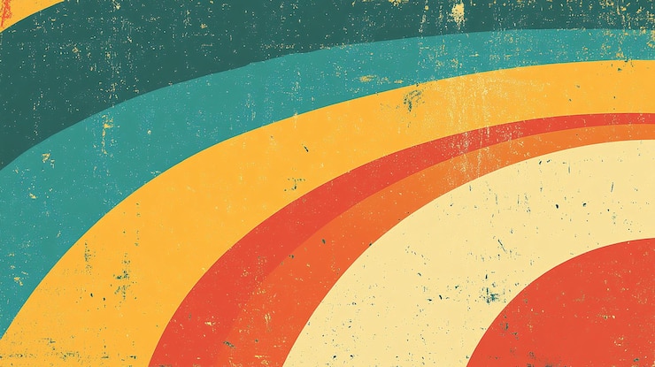PSD retro-vintage-farbstreifen-hintergrund mit grunge-textur