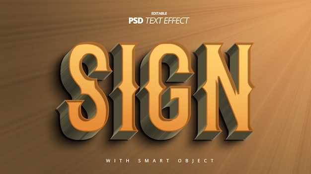 Retro-Vintage-Zeichen 3D-Text-Effekt-Template-Design