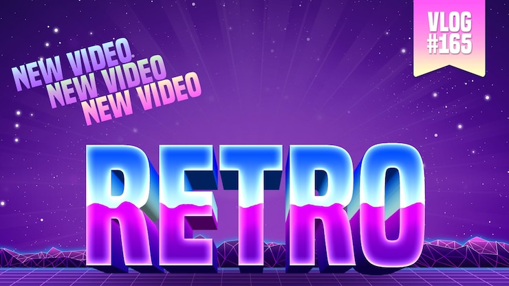 PSD retro vlog video