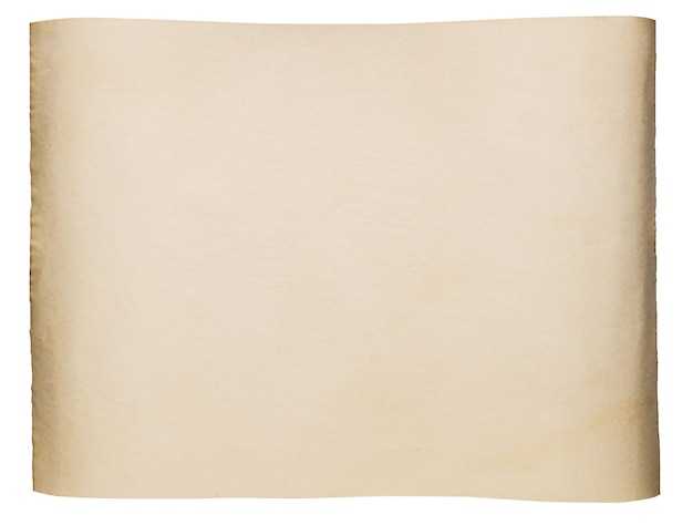 Retro zerrissenes altes Papier. Scrollt zerknittertes Papier. Antike Denkmäler auf einem leeren Hintergrund
