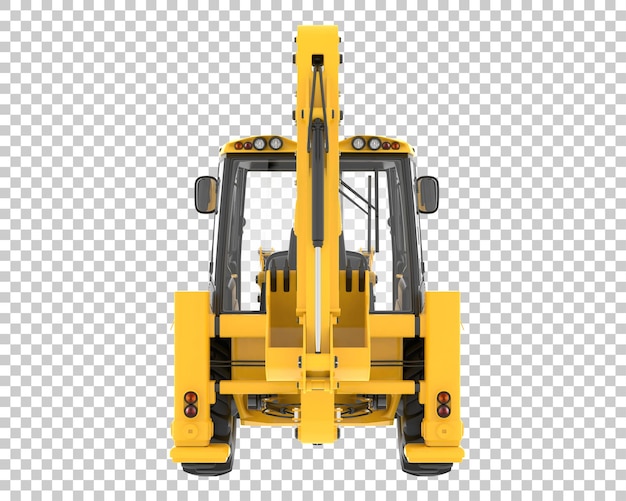 Retroexcavadora sobre fondo transparente Ilustración de renderizado 3d
