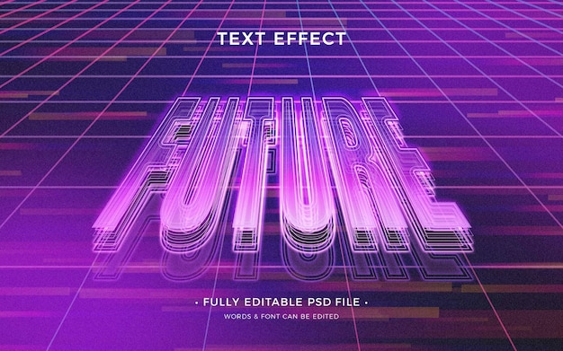 Retrowave mesh text effect