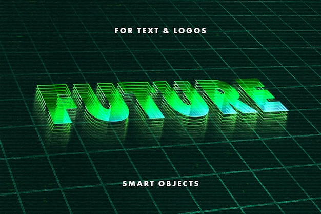 Retrowave-Mesh-Texteffekt
