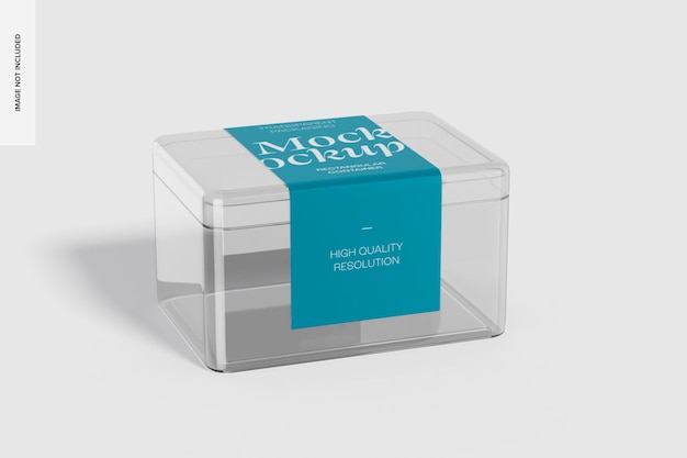Rettangolare contenitore da dessert Mockup, prospettiva