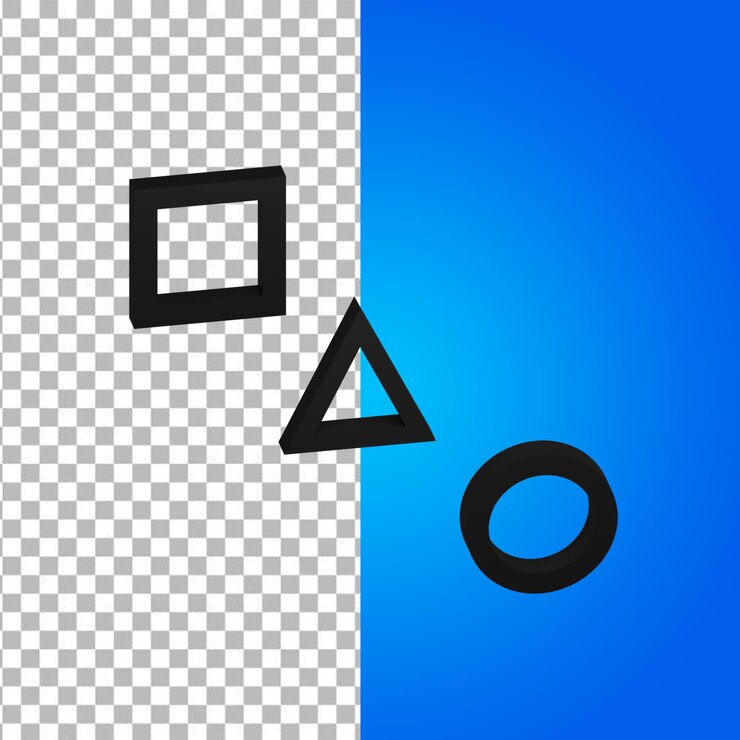 PSD rettangolotriangolocerchio illustrazione 3d