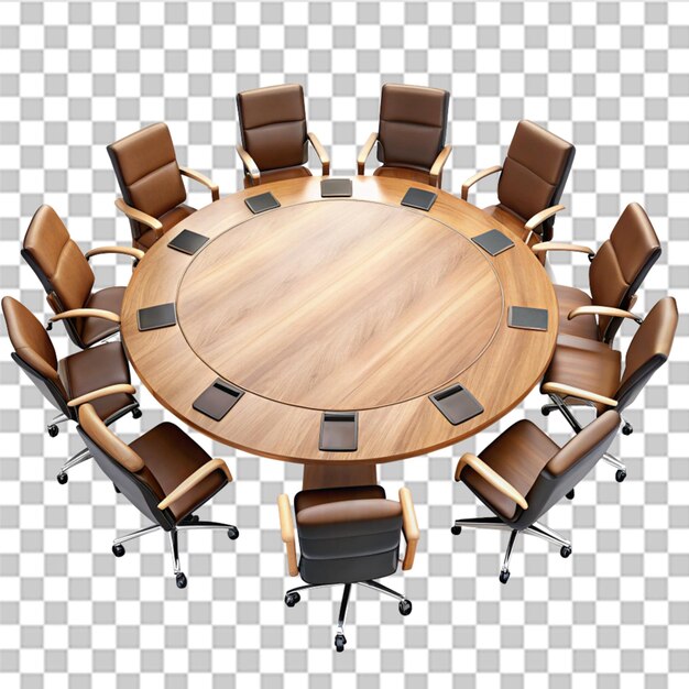 Reunión de mesa redonda aislada sobre un fondo blanco