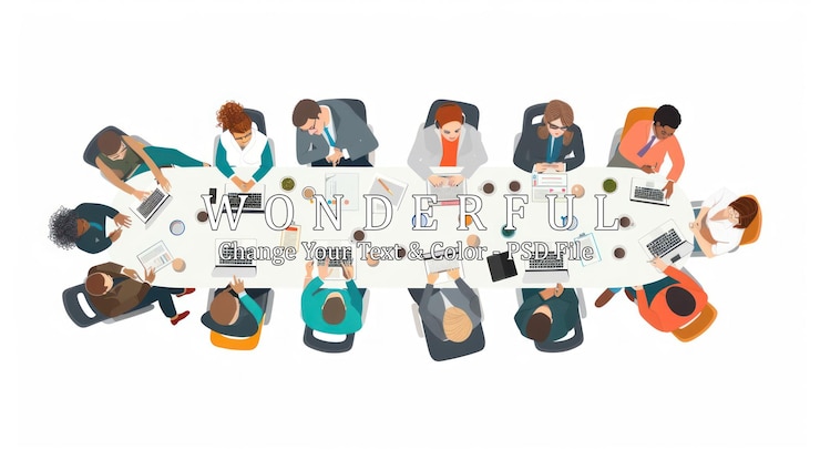 PSD réunion sur le travail en équipe et la collaboration avec divers groupes autour de la table