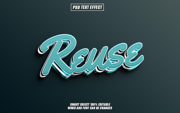reuse text effect font editable typography 3d text