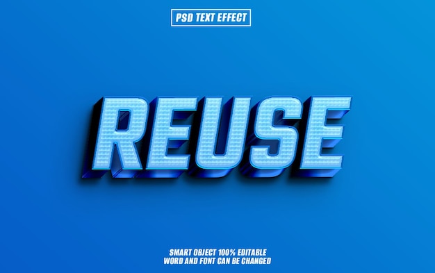 reuse text effect font editable typography 3d text
