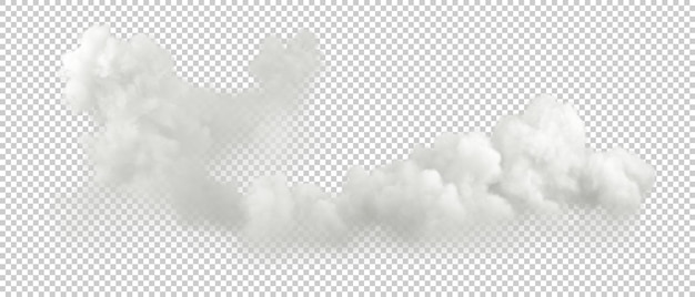 Rêve Horizontal Nuages Moelleux Paysagers Coupés Arrière-plans Transparents Illustration 3d