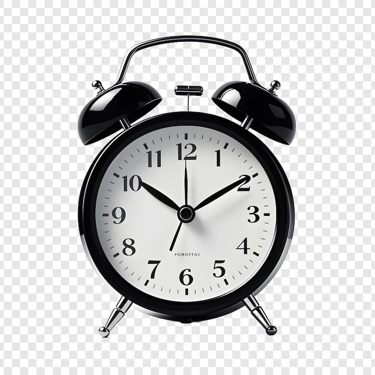 PSD un réveil noir avec l'heure de 11h00