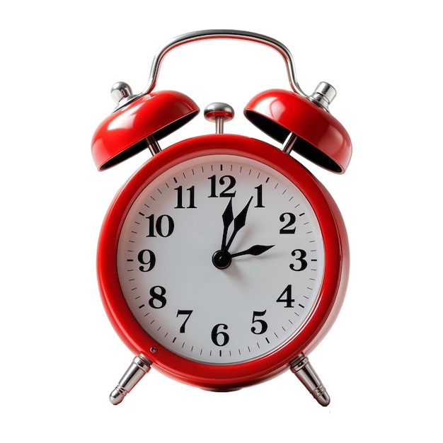 Un réveil rouge classique réglé à 2 heures.