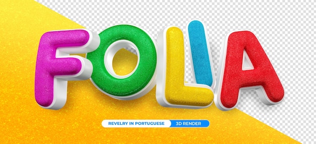 PSD revelry em português brasileiro render 3d