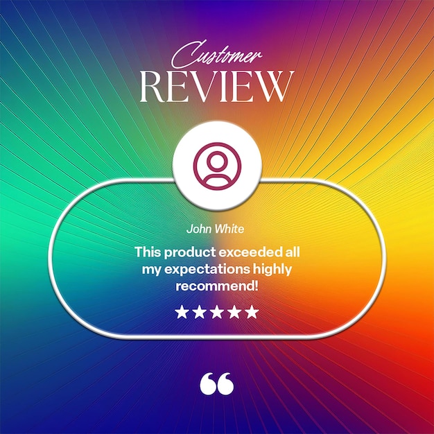 Revisão do cliente Feedback Testimonial Design para mídias sociais e Instagram Post Template PSD