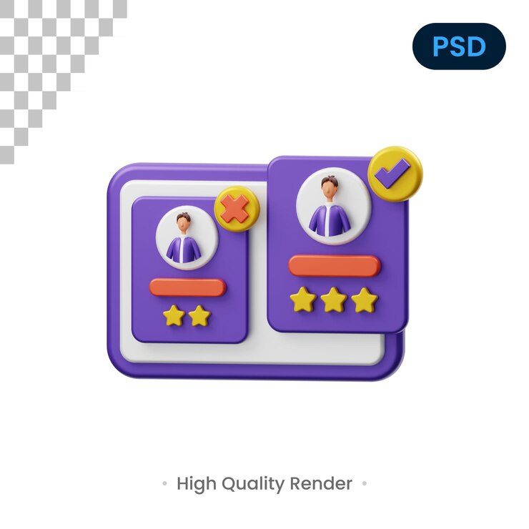PSD revisión 3d render illustration premium psd