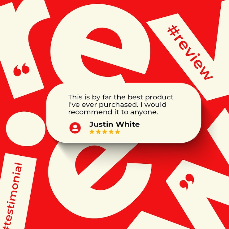 PSD révision du témoignage du client design pour les médias sociaux et instagram post template psd