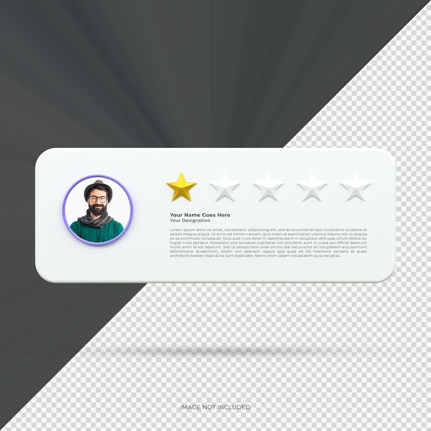 revisión de la tarifa de la estrella de oro experiencia del cliente servicio de calidad excelente concepto de retroalimentación 3d render